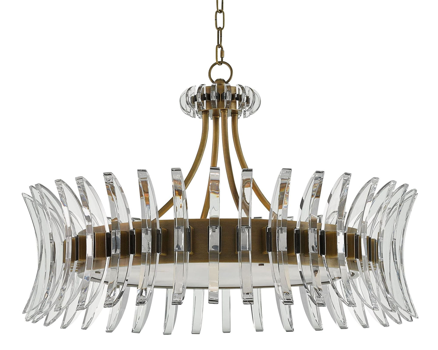 Coquette 29 3/4" Wide Antique Brass and Crystal Chandelier
