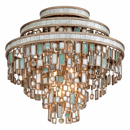 Dolcetti 3 Light 18" Wide Flush Mount Ceiling Fixture with Glass Shade