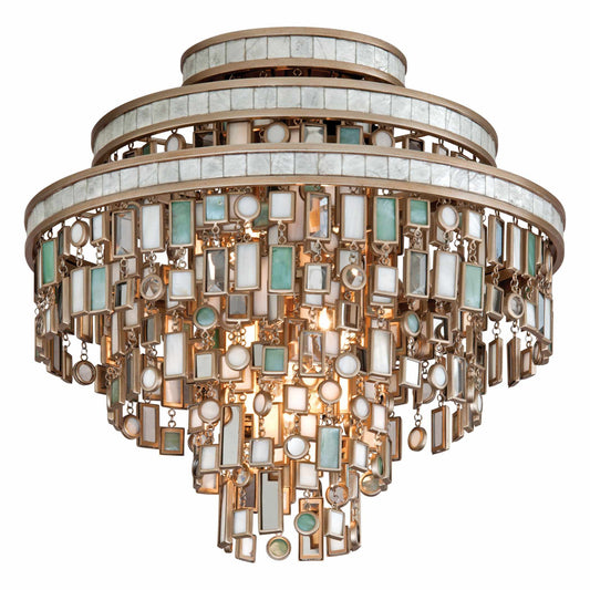 Dolcetti 3 Light 18" Wide Flush Mount Ceiling Fixture with Glass Shade