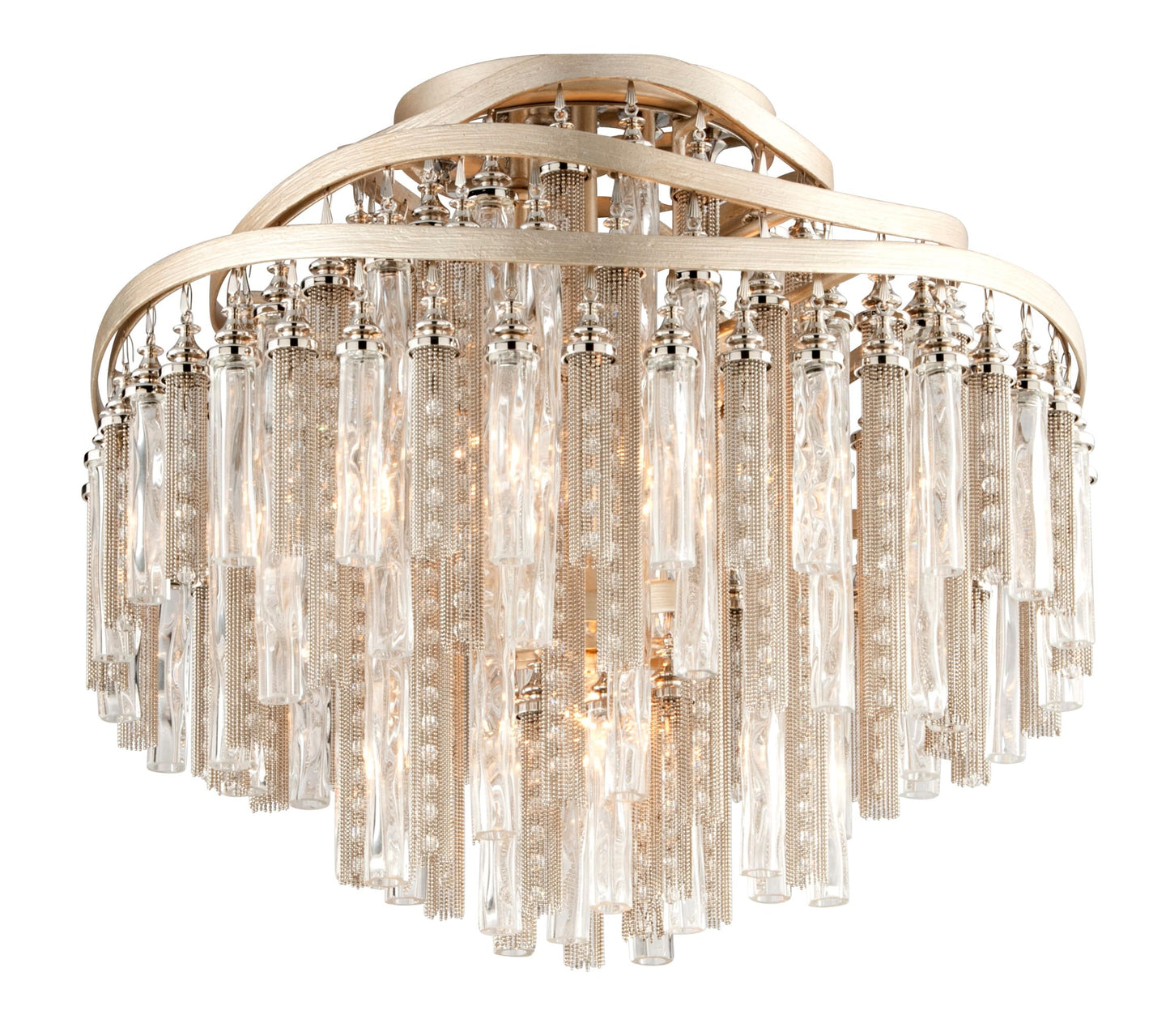 Chimera 4 Light 18-1/2" Wide Semi Flush Ceiling Fixture with Crystal Accents