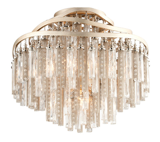 Chimera 4 Light 18-1/2" Wide Semi Flush Ceiling Fixture with Crystal Accents