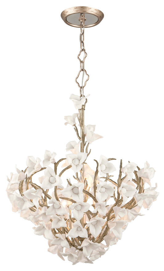 Lily 6 Light Dining Pendant with Hand-Crafted Iron