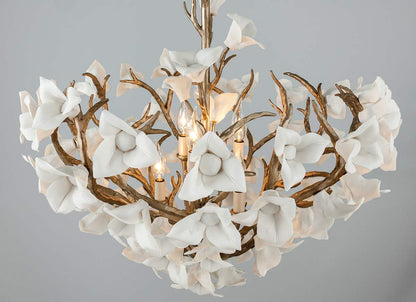 Lily 6 Light Dining Pendant with Hand-Crafted Iron