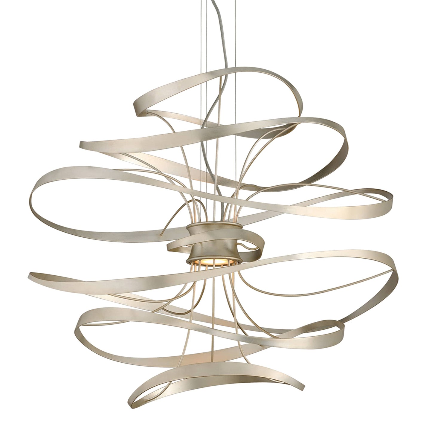 Calligraphy 2 Light 34" LED Pendant with Hand-Crafted Iron