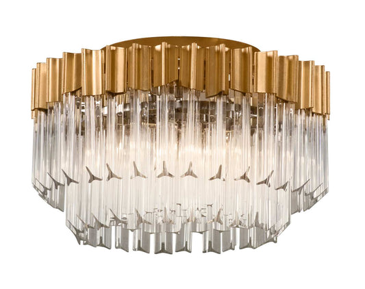 Charisma 3 Light 18" Wide Semi Flush Ceiling Fixture with Crystal Shade