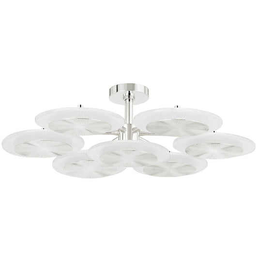 Topaz 7 Light 38" Wide LED Semi-Flush Ceiling Fixture
