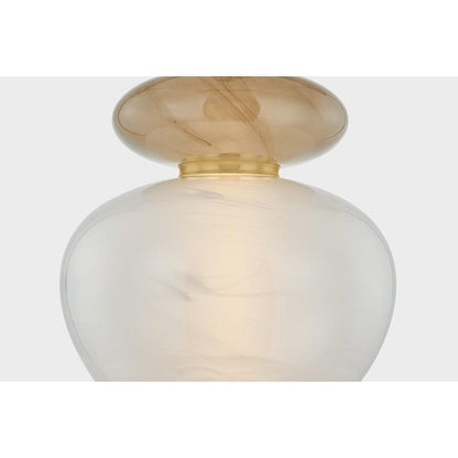 Corbett Lighting Syros 19" Wide LED Pendant with Remolino Blanco Glass Shade