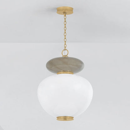 Corbett Lighting Syros 19" Wide LED Pendant with Remolino Blanco Glass Shade