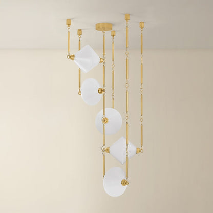 Corbett Lighting Solara 66" Wide LED Multi Light Pendant with Seedy Cloud Glass Shades