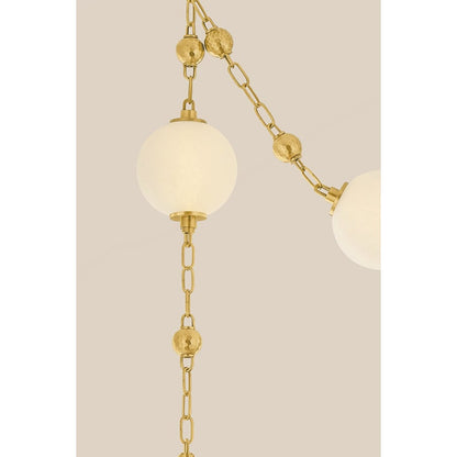 Corbett Lighting Corda 118" Wide LED Multi Light Pendant with Matte Cloud Glass Shades