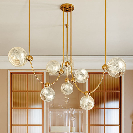 Corbett Lighting Astraia 66.75" 9 Lt. Vintage Brass Chandelier
