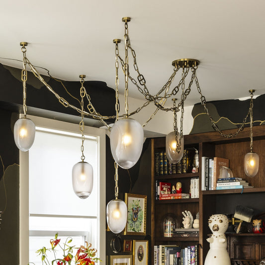 Corbett Lighting Daith 61.25" 6 Lt. Vintage Brass Chandelier