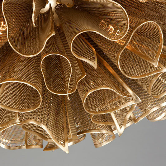 Corbett Lighting Pulse 30.5 Inch 12 LIght Pendant Gold Leaf