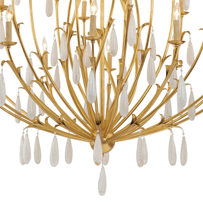 Corbett Prosecco 60" Wide Gold Leaf 24-Light Chandelier