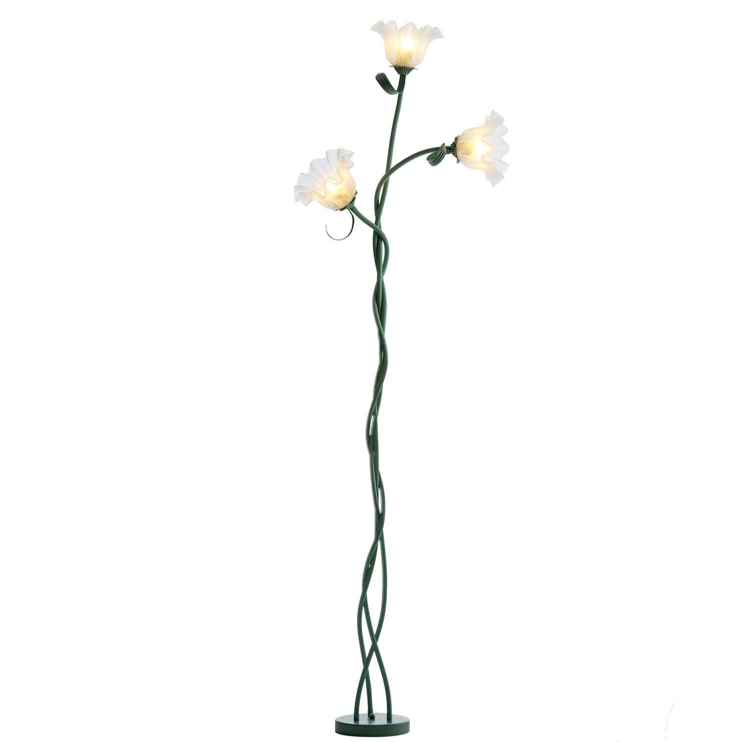 Cream Pastoral Flower Floor Lamp