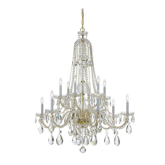 Crystorama Lighting Group Traditional Crystal 12 Light 38" Wide Crystal Chandelier with Hand Cut Crystal Accents