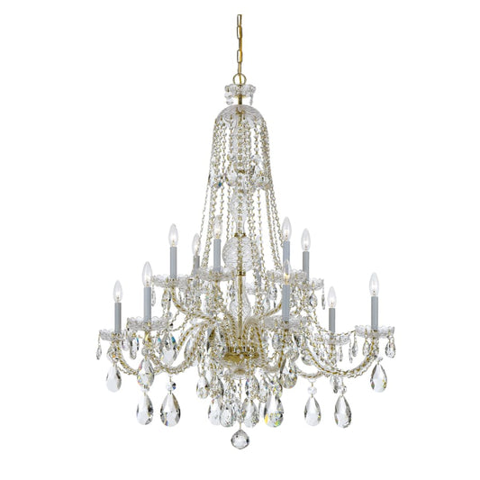 Crystorama Lighting Group Traditional Crystal 12 Light 38" Wide Crystal Chandelier with Swarovski Strass Crystal Accents