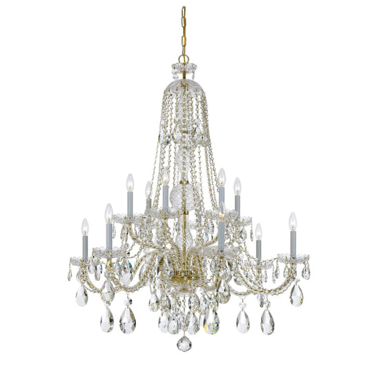 Crystorama Lighting Group Traditional Crystal 12 Light 42" Wide Crystal Chandelier with Hand Cut Crystal Accents