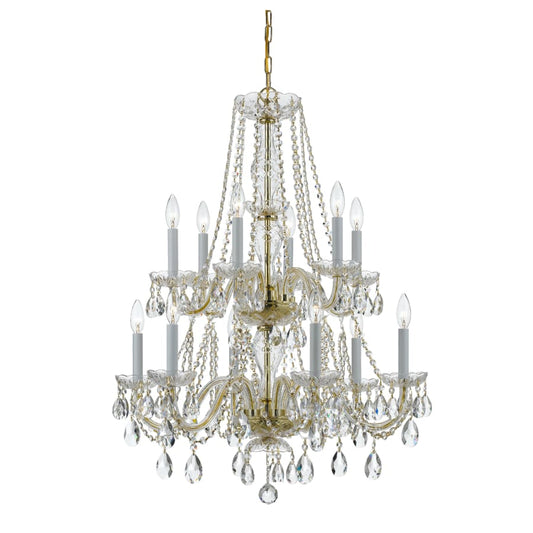 Crystorama Lighting Group Traditional Crystal 12 Light 26" Wide Crystal Chandelier with Swarovski Strass Crystal Accents