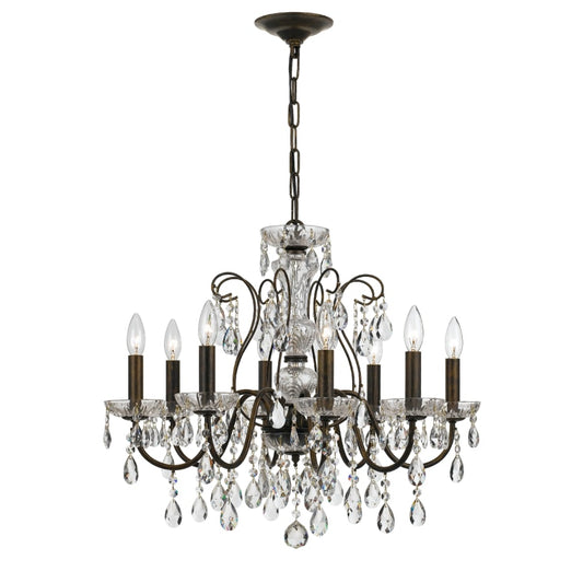 Crystorama Lighting Group Butler 8 Light 26" Wide Crystal Chandelier with Swarovski Strass Crystal Accents