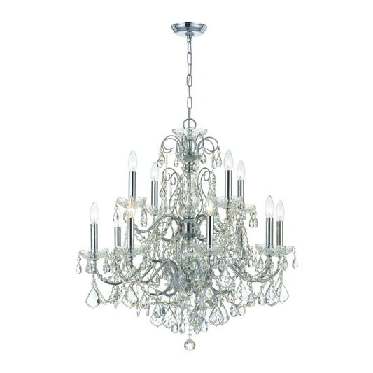 Crystorama Lighting Group Imperial 12 Light 30" Wide Crystal Chandelier with Swarovski Strass Crystal Accents