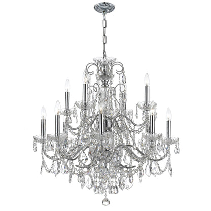 Crystorama Lighting Group Imperial 12 Light 30" Wide Crystal Chandelier with Swarovski Strass Crystal Accents