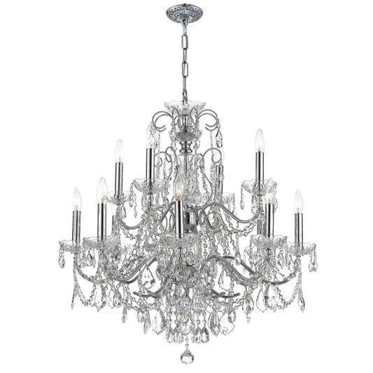 Crystorama Lighting Group Imperial 12 Light 30" Wide Crystal Chandelier with Swarovski Strass Crystal Accents