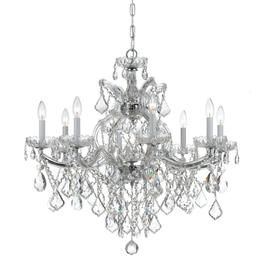 Crystorama Lighting Group Maria Theresa 9 Light 28" Wide Crystal Chandelier with Swarovski Strass Crystal Accents