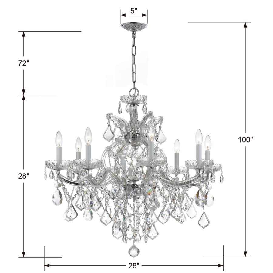 Crystorama Lighting Group Maria Theresa 9 Light 28" Wide Crystal Chandelier with Swarovski Spectra Crystal Accents