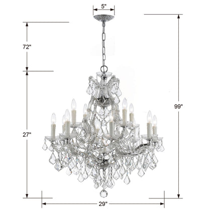 Crystorama Lighting Group Maria Theresa 13 Light 29" Wide Crystal Chandelier with Swarovski Strass Crystal Accents