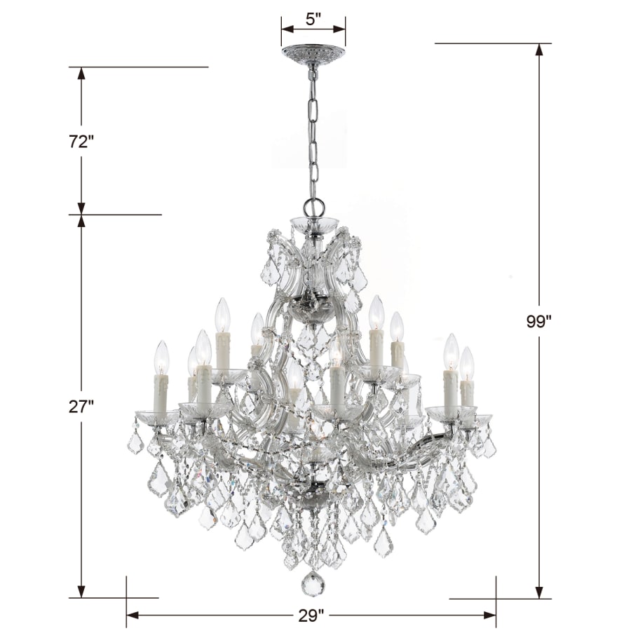 Crystorama Lighting Group Maria Theresa 13 Light 29" Wide Crystal Chandelier with Swarovski Spectra Crystal Accents