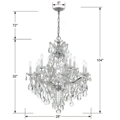 Crystorama Lighting Group Maria Theresa 13 Light 28" Wide Crystal Chandelier with Swarovski Spectra Crystal Accents