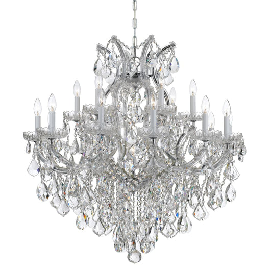 Crystorama Lighting Group Maria Theresa 19 Light 38" Wide Crystal Candle Style Chandelier with Swarovski Strass Crystal Accents