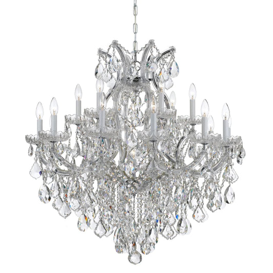Crystorama Lighting Group Maria Theresa 19 Light 38" Wide Crystal Candle Style Chandelier with Swarovski Spectra Crystal Accents