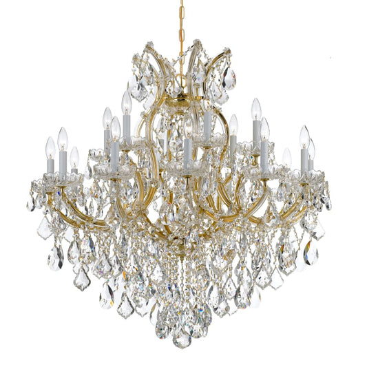 Crystorama Lighting Group Maria Theresa 19 Light 38" Wide Crystal Candle Style Chandelier with Hand Cut Crystal Accents