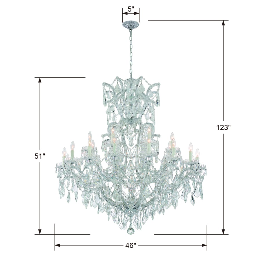 Crystorama Lighting Group Maria Theresa 25 Light 46" Wide Crystal Chandelier with Swarovski Spectra Crystal Accents