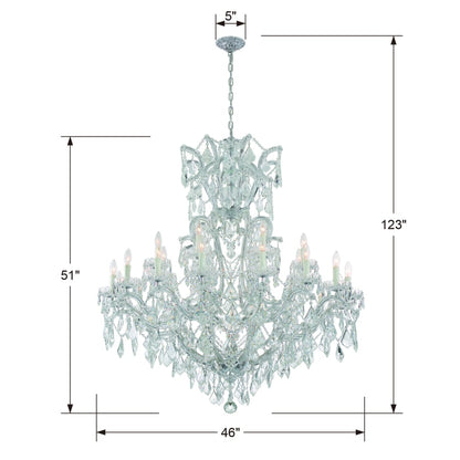 Crystorama Lighting Group Maria Theresa 25 Light 46" Wide Crystal Chandelier with Swarovski Spectra Crystal Accents