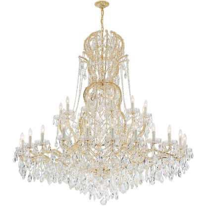 Crystorama Lighting Group Maria Theresa 37 Light 64" Wide Crystal Chandelier with Swarovski Strass Crystal Accents