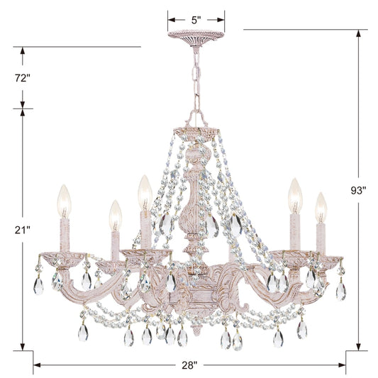 Crystorama Lighting Group Paris Market 6 Light 28" Wide Crystal Chandelier with Swarovski Strass Crystal Accents