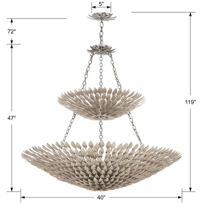 Crystorama Lighting Group Broche 18 Light 40" Wide Wrought Iron Chandelier