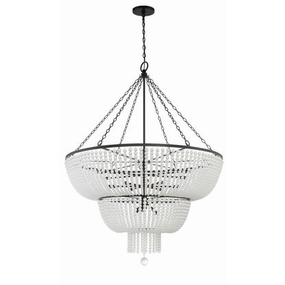 Crystorama Lighting Group Rylee 15 Light 49" Wide Beaded Waterfall Chandelier
