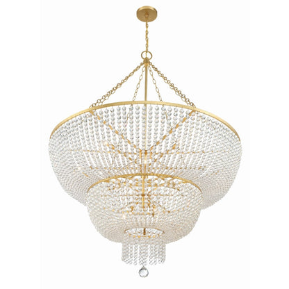 Crystorama Lighting Group Rylee 15 Light 49" Wide Beaded Waterfall Chandelier