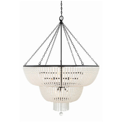 Crystorama Lighting Group Rylee 15 Light 49" Wide Beaded Waterfall Chandelier