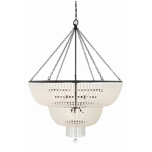 Crystorama Lighting Group Rylee 15 Light 49" Wide Beaded Waterfall Chandelier