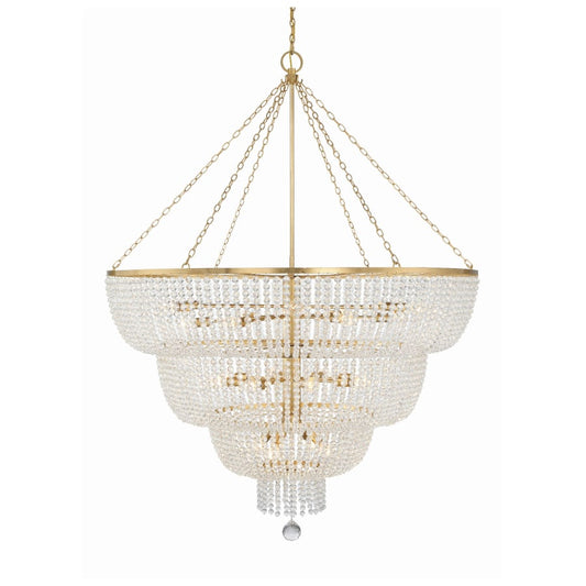 Crystorama Lighting Group Rylee 32 Light 60" Wide Beaded Waterfall Chandelier