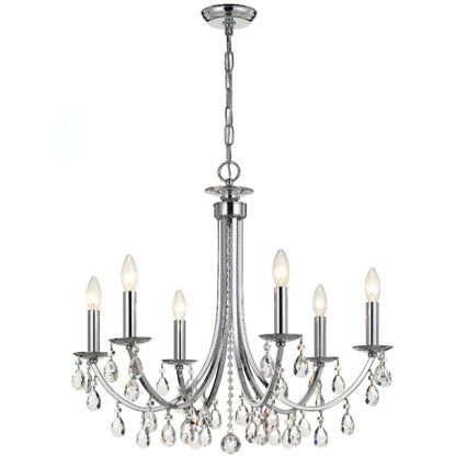 Crystorama Lighting Group Bridgehampton 6 Light 26" Wide Crystal Chandelier with Swarovski Strass Crystal Accents