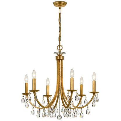Crystorama Lighting Group Bridgehampton 6 Light 26" Wide Crystal Chandelier with Swarovski Strass Crystal Accents
