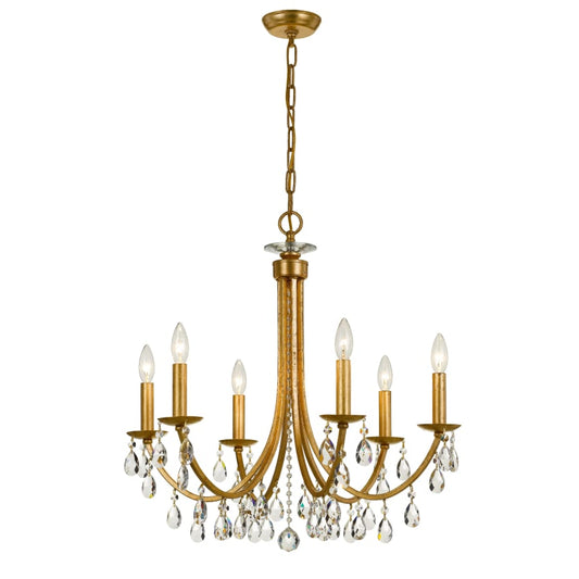 Crystorama Lighting Group Bridgehampton 6 Light 26" Wide Crystal Chandelier with Swarovski Strass Crystal Accents
