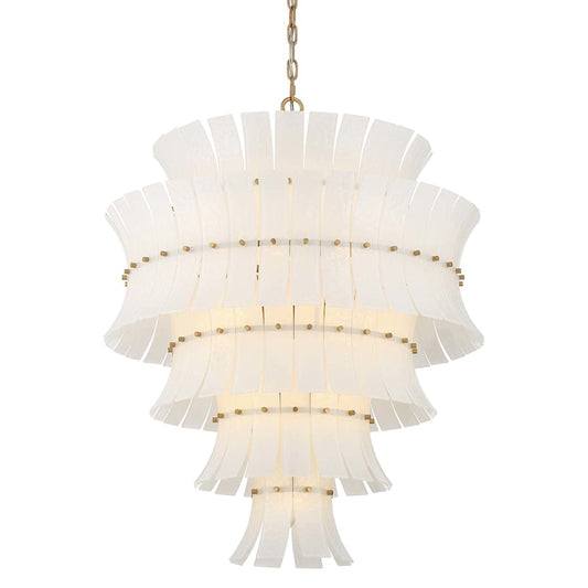 Crystorama Lighting Group Abigail 21 Light 30" Wide Chandelier with Curved White Glass