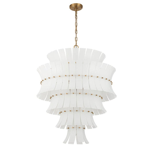 Crystorama Lighting Group Abigail 21 Light 30" Wide Chandelier with Curved White Glass
